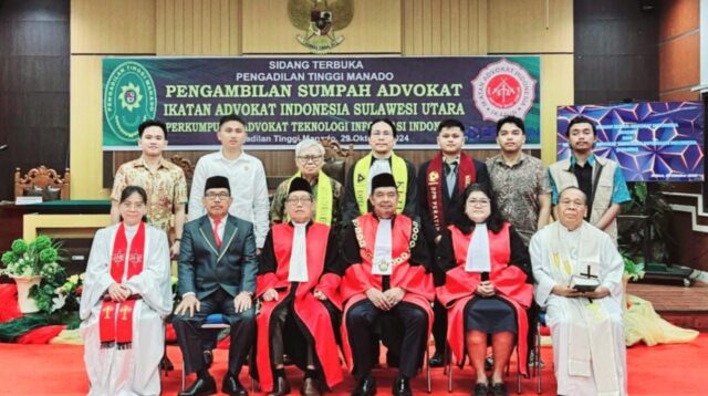 Pengambilan Sumpah Advokat di PT Manado