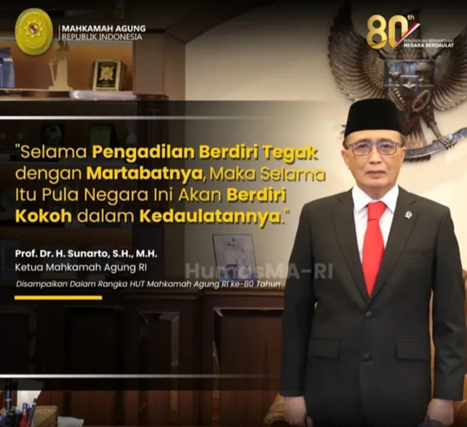 Pesan Moral Ketua MA di HUT MA ke-80